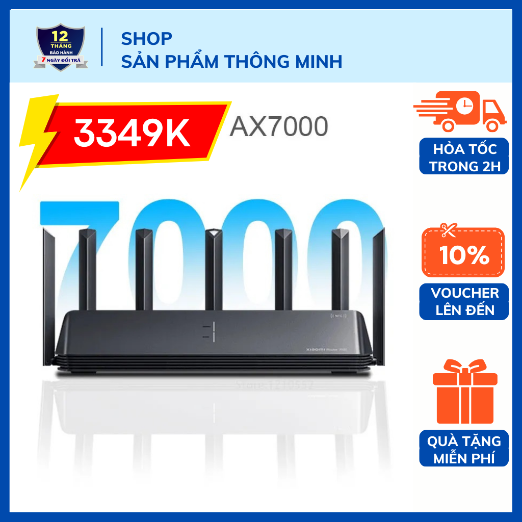 Bộ phát wifi router xiaomi ax7000 aiot 3 băng tần - wifi thế hệ 7, wifi 7 - 7000mbps - hỗ trợ mesh - chịu tải cao
