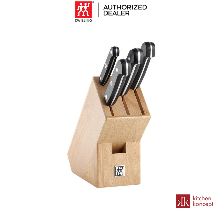 Zwilling - hộp dao zwilling gourmet - 5 món lưỡi dao làm từ thép không gỉ chứa lượng carbon lớn