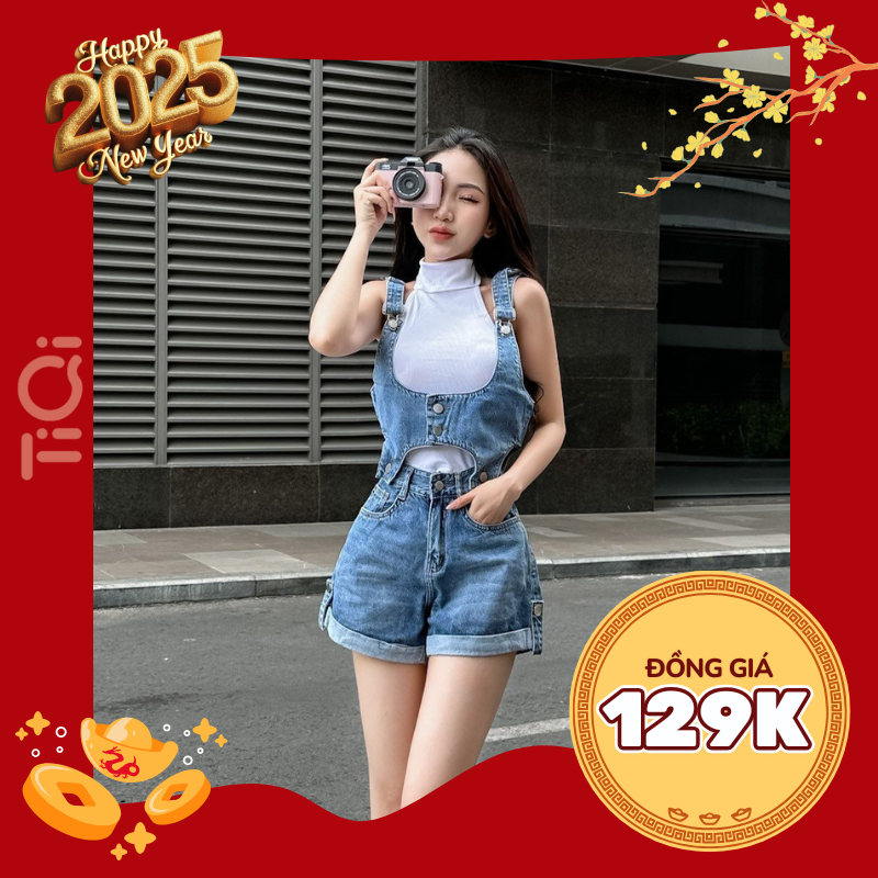 Set Yếm Quần Short Kaki Jean TiQi Jeans Y1-493