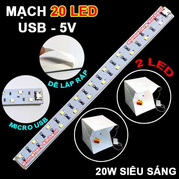 Đèn LED dạng thanh 35 LED hỗ trợ sáng cho hộp chụp sản phẩm light box studio Micro USB