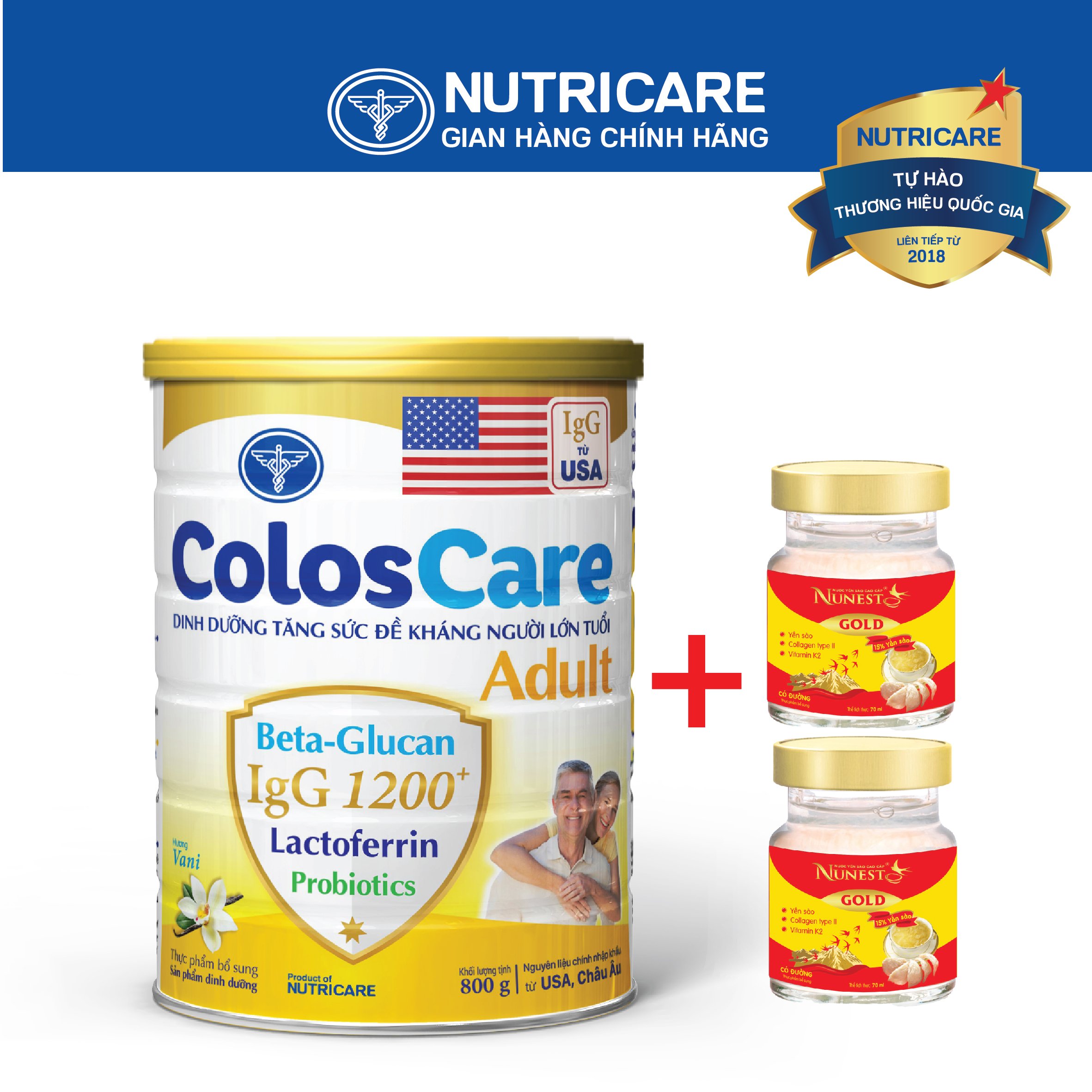 Sữa bột Nutricare ColosCare Adult - Dinh dưỡng cho người lớn tuổi 800g