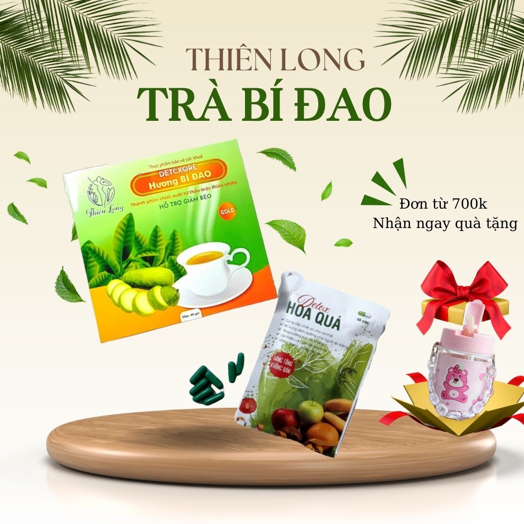 Mua 40 gói tặng 40 viên Trà giảm cân bí đao detox NiTishop bí đao giảm cân nhanh Thiên Long