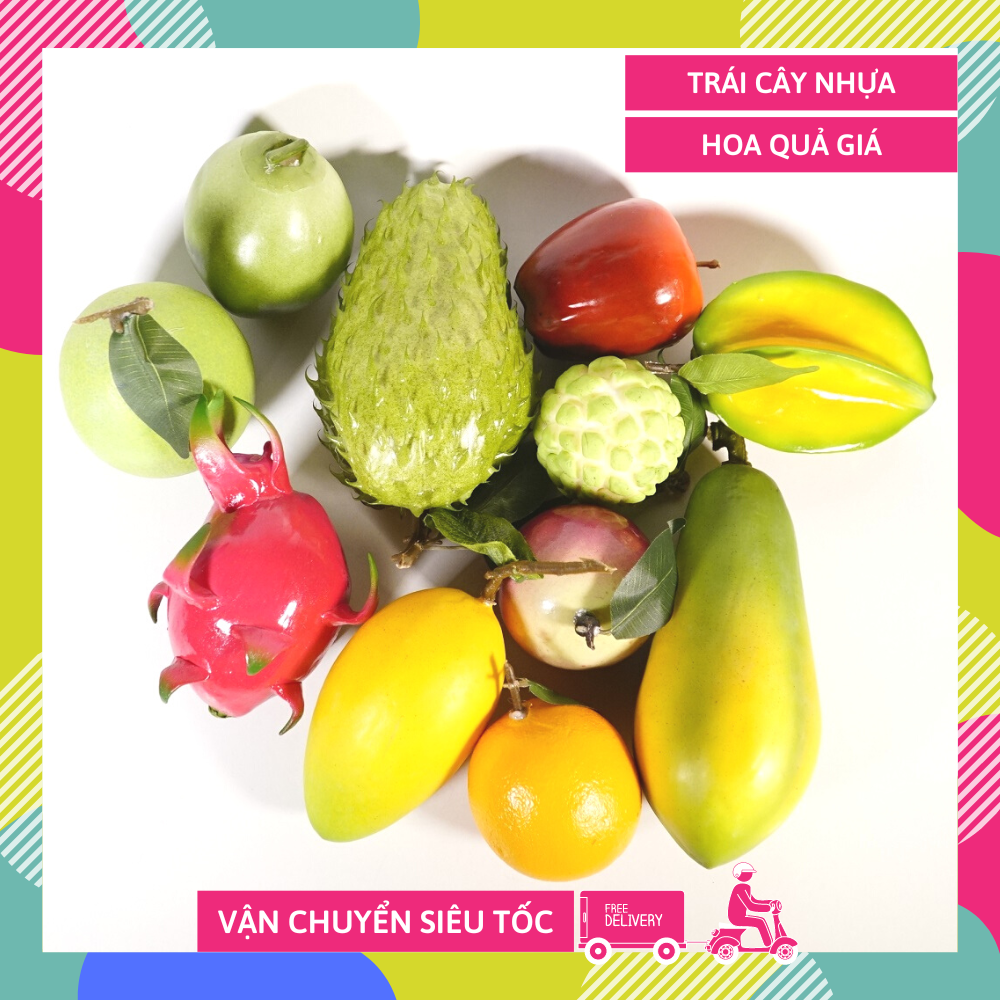 Trái cây giả trang trí thờ cúng, hoa quả giả trưng bày bàn tiệc, hàng quán - Loại cao cấp đặc ruột, giống thật 99.99%