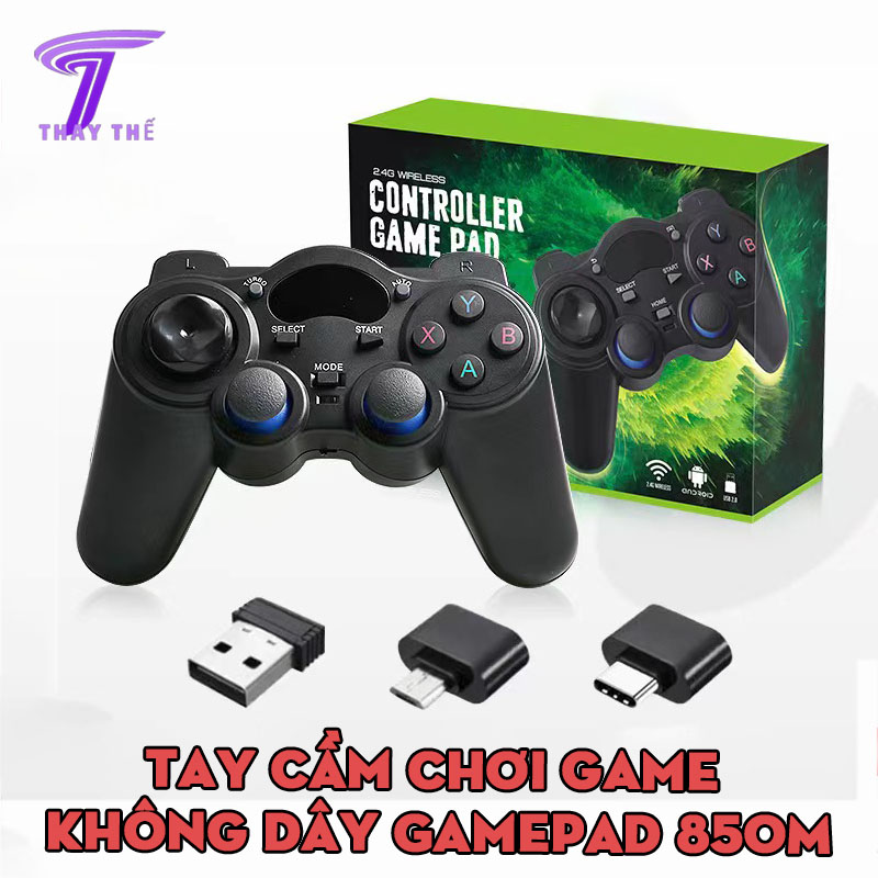 Tay cầm chơi game không dây gamepad 850m usb 2.4g - tay cầm không dây cho pc laptop smart tv tv box