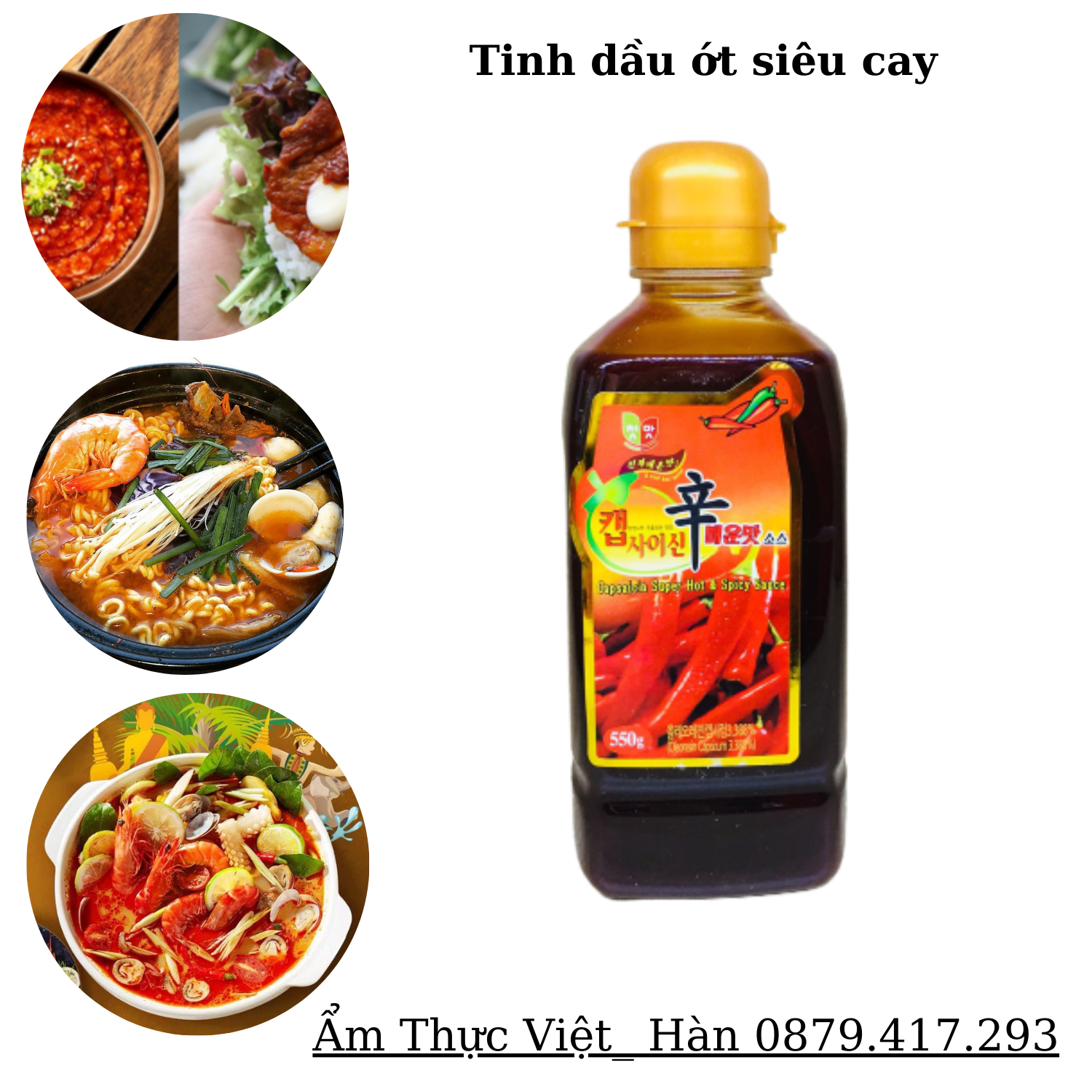 Sốt ớt cay, Tinh dầu ớt hàn quốc làm món mì cay 550ml