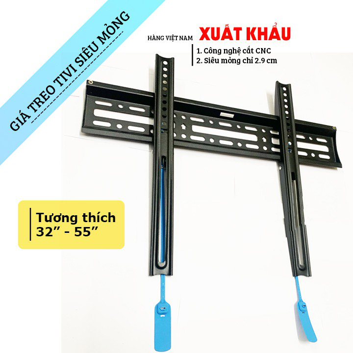 Giá Treo Tivi A3F 40 - 50 - 55 - 65 - 70 Inch / Giá Treo Tivi Phẳng Tường Cố Định - Tải Trọng 68 Kg