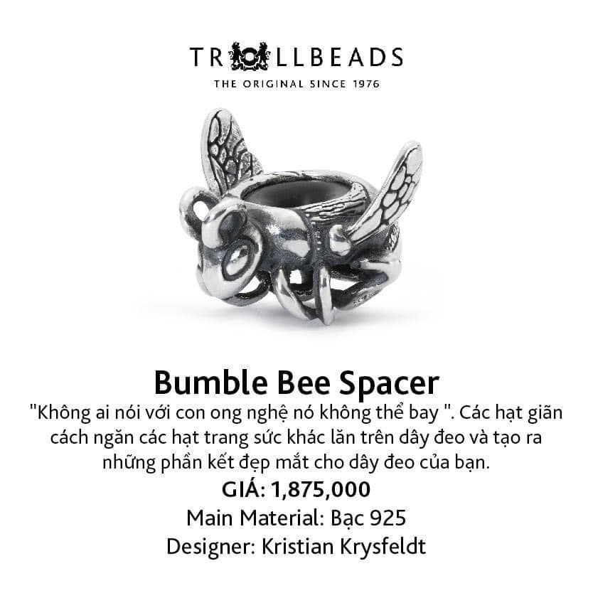 Trollbeads bead bạc cao cấp bumble bee spacer tagbe-40088