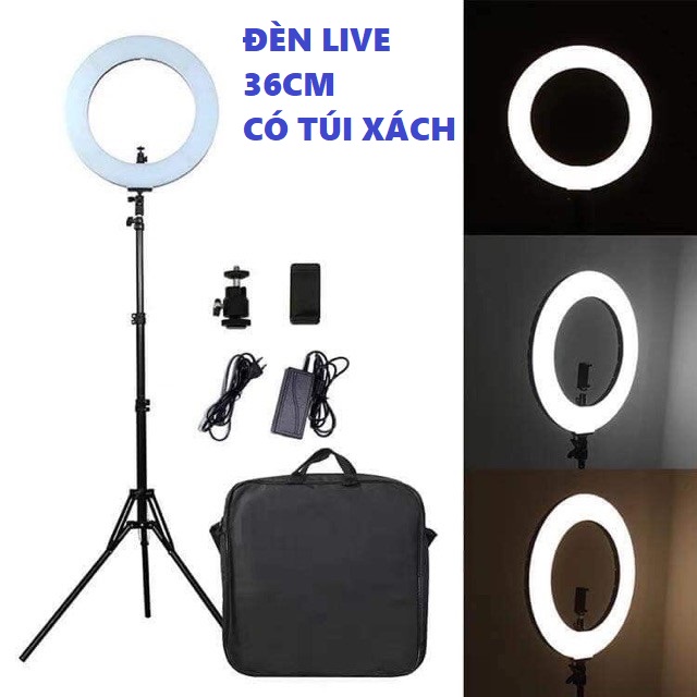 Đèn livestream 36cm CÓ TÚI XÁCH cao cấp live stream makeup trang điểm size lớn