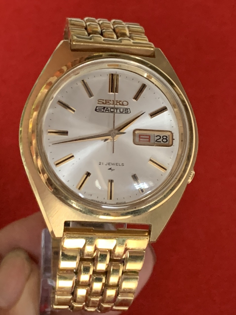 HCM]Đồng hồ nam SEIKO ACTUS cơ automatic 21 Jewels dây kim loại 