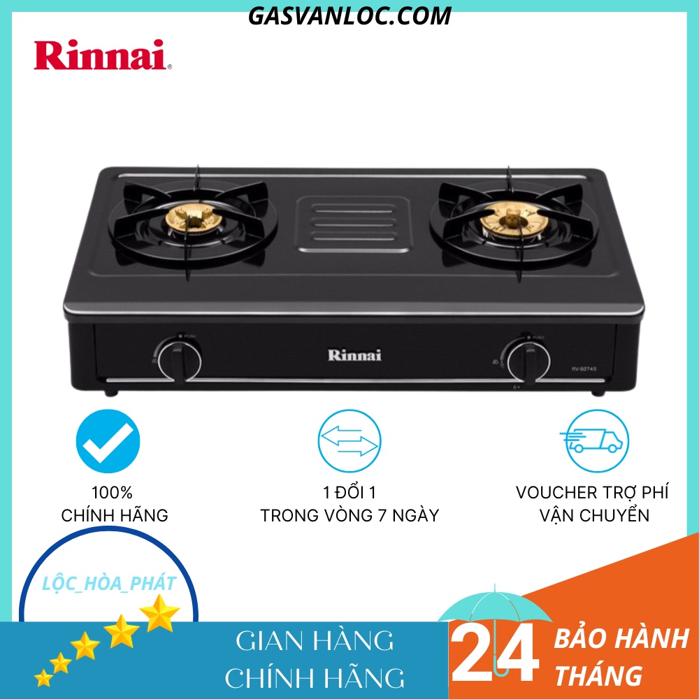 Bếp ga đôi rinnai rv-b274sb - ngọn lửa xanh - tiết kiệm ga - hàng chính hãng