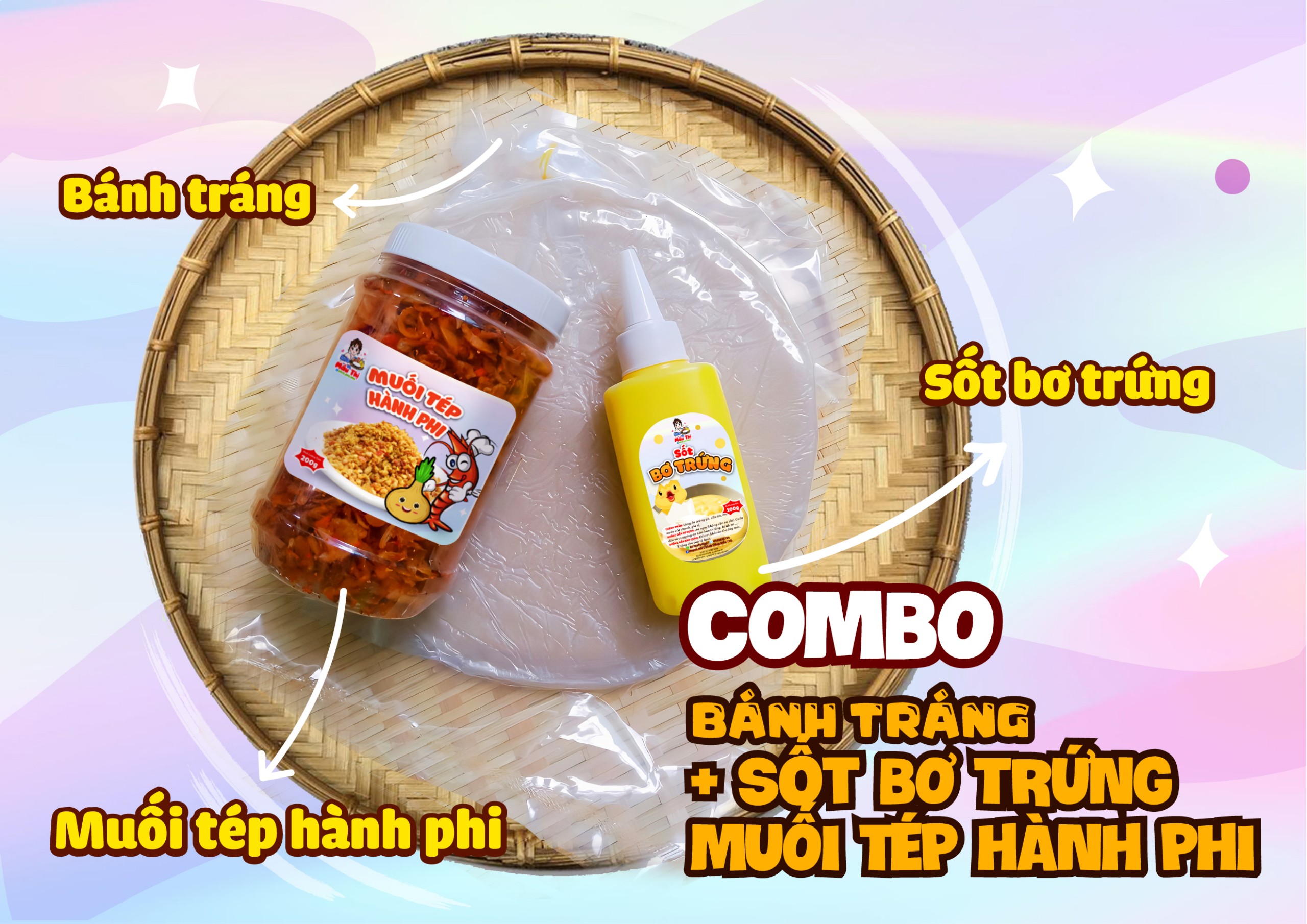 #mt01 500g bánh tráng + 200g muối tép hành phi