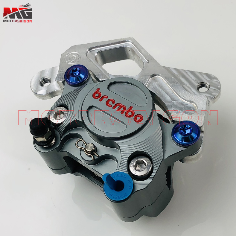 [HCM]Heo dầu Brembo full system 2 pít đối xứng gắn cho tất cả các dòng xe phổ thông hiện nay tặng pát heo dầu brembo và ốc heo dầu titan gr5 (màu xám)