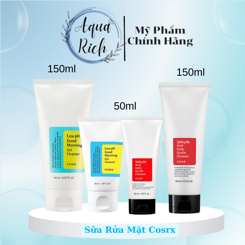 Sữa Rửa Mặt Cosrx Good Morning Low pH Cleanser - Salicylic Acid Exfoliating Cleanser 150ml [Xanh Đỏ]