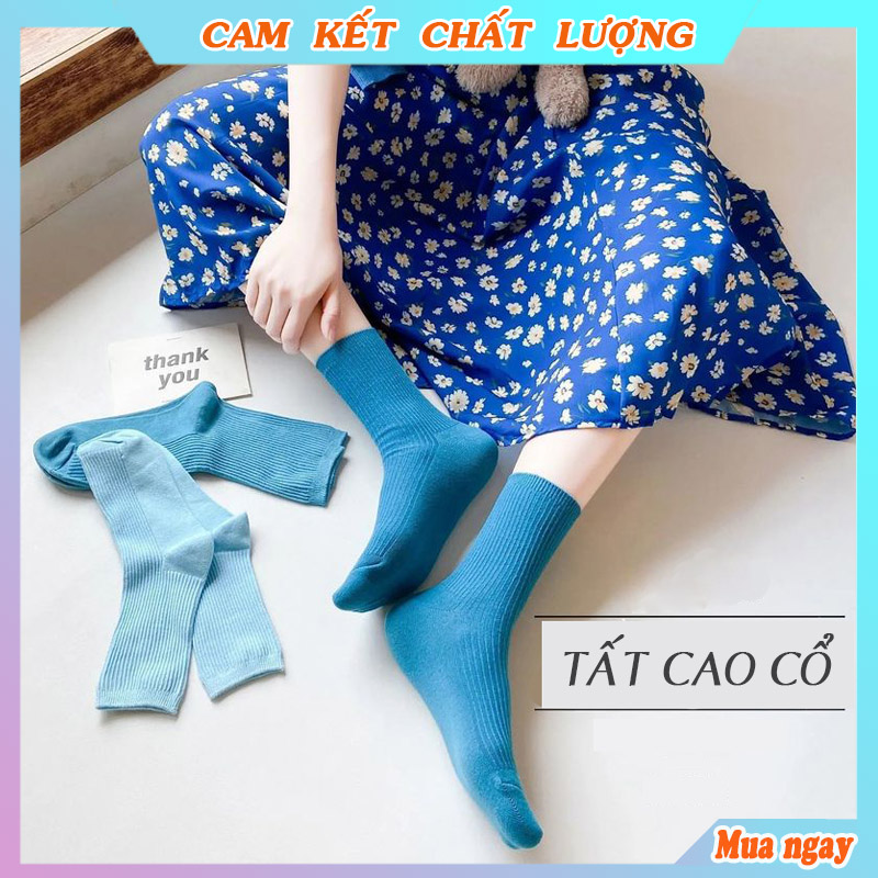 Tất chân nam nữ, vớ nam nữ cao cổ co giãn thể thao thời trang cao cấp deal 1k freeship mã PH07