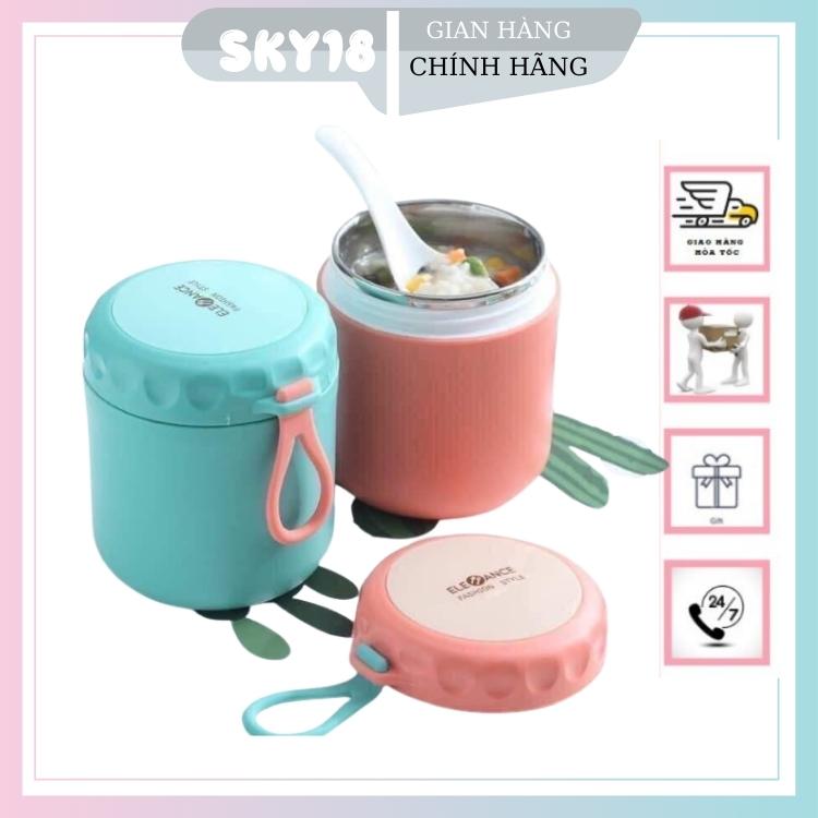 Bình ủ cháo, bình cháo giữ nhiệt , bình ủ cháo cho bé 500ml Eleoance lõi thép chống gỉ