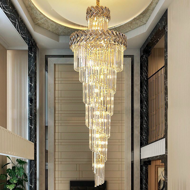 Đèn chùm thông tầng,đèn thả pha lê phòng khách,sảnh khách sạn kt: 800*3000mm hàng cao cấp sang trọng cho biệt thự nhà hàng
