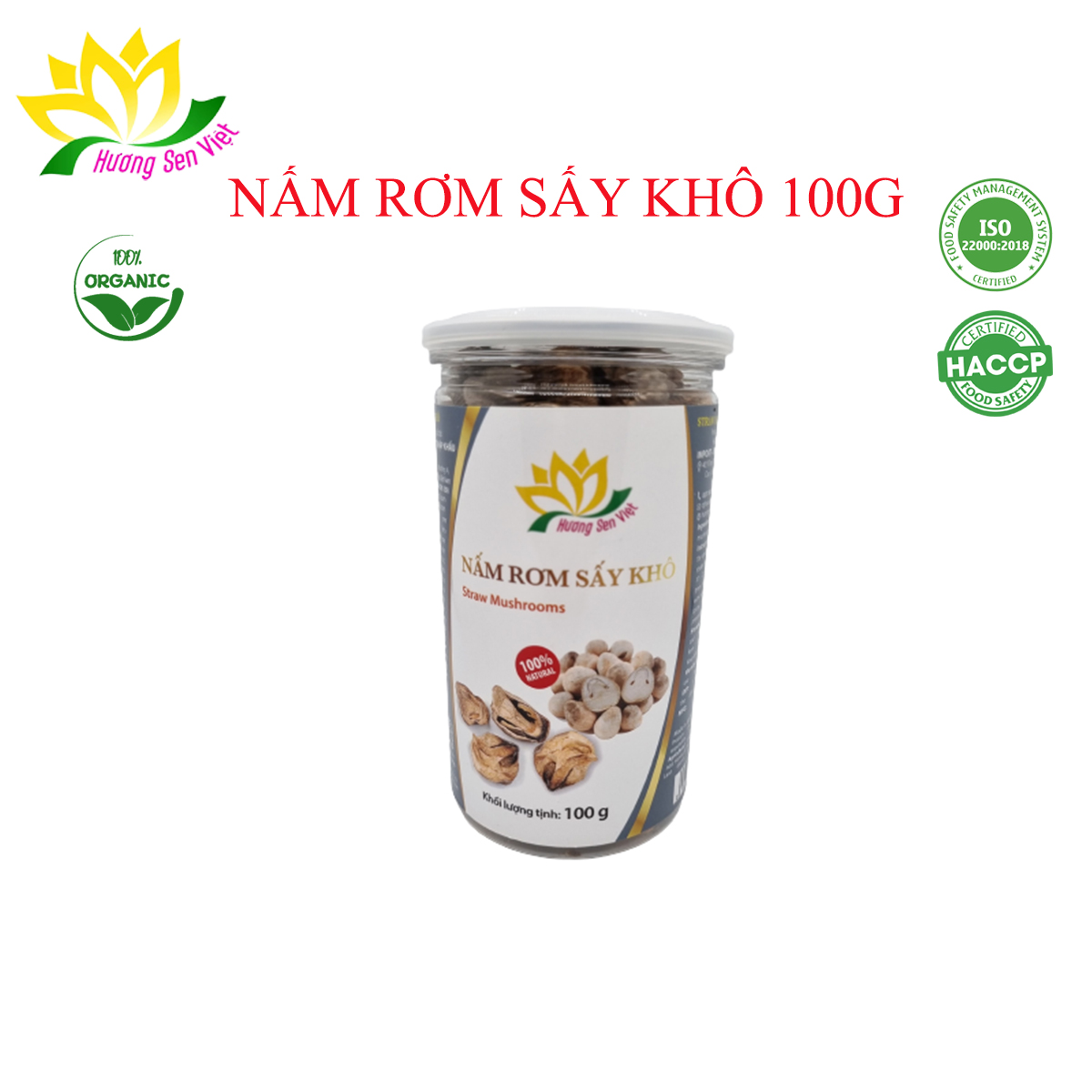 Nấm rơm sấy khô 100g - cty hương sen việt