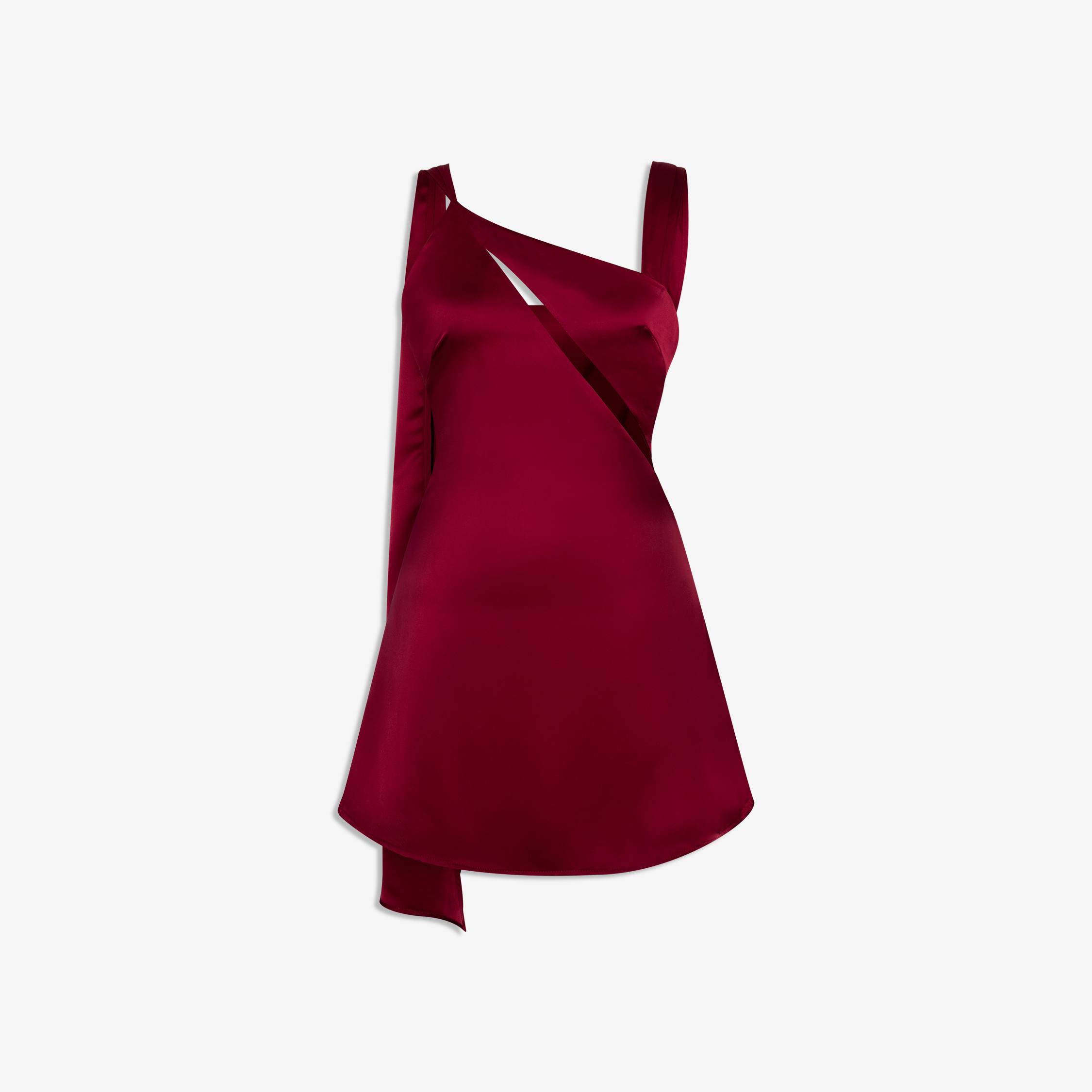 Machnhaduong - đầm 2 dây lụa dự tiệc cut-out màu đỏ rượu - josie dress