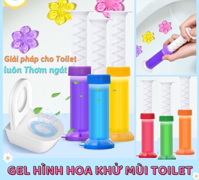Gel Khử Mùi Diệt Khuẩn Bồn Cầu Hình Hoa Hương Thơm Dễ Chịu - Gel Thơm Khử Mùi Toilet, Gel Tẩy Bồn Cầu