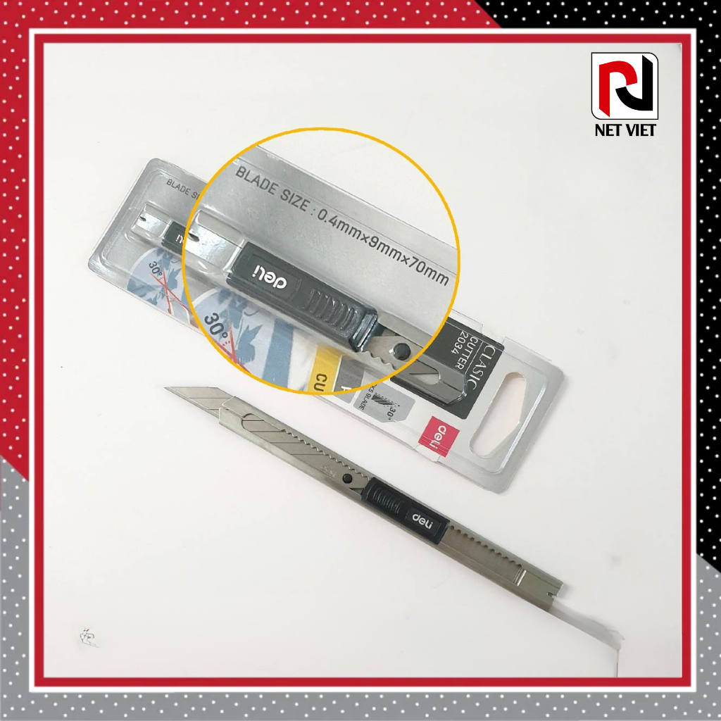 Dao Rọc Giấy Deli 30 Độ, Dao Cắt Giấy Mini Nhỏ Gọn Deli 30 Độ