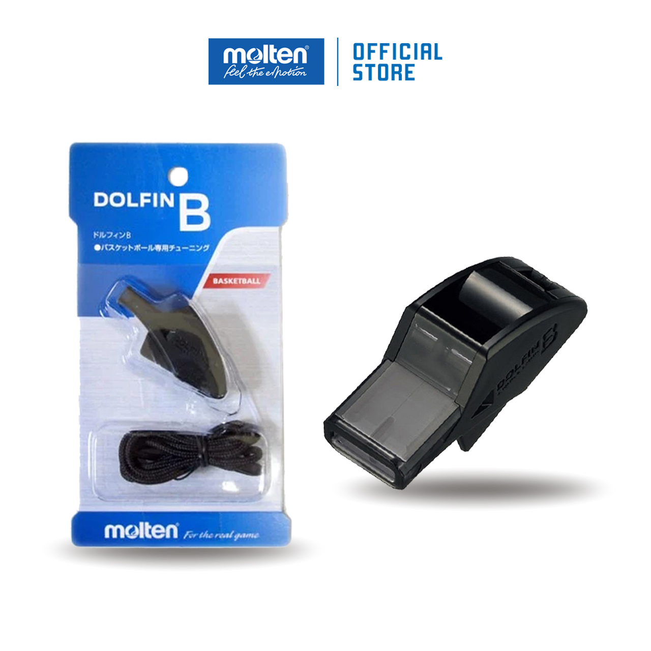Còi Trọng tài Bóng rổ Molten Dolfin B - màu Đen/Xám