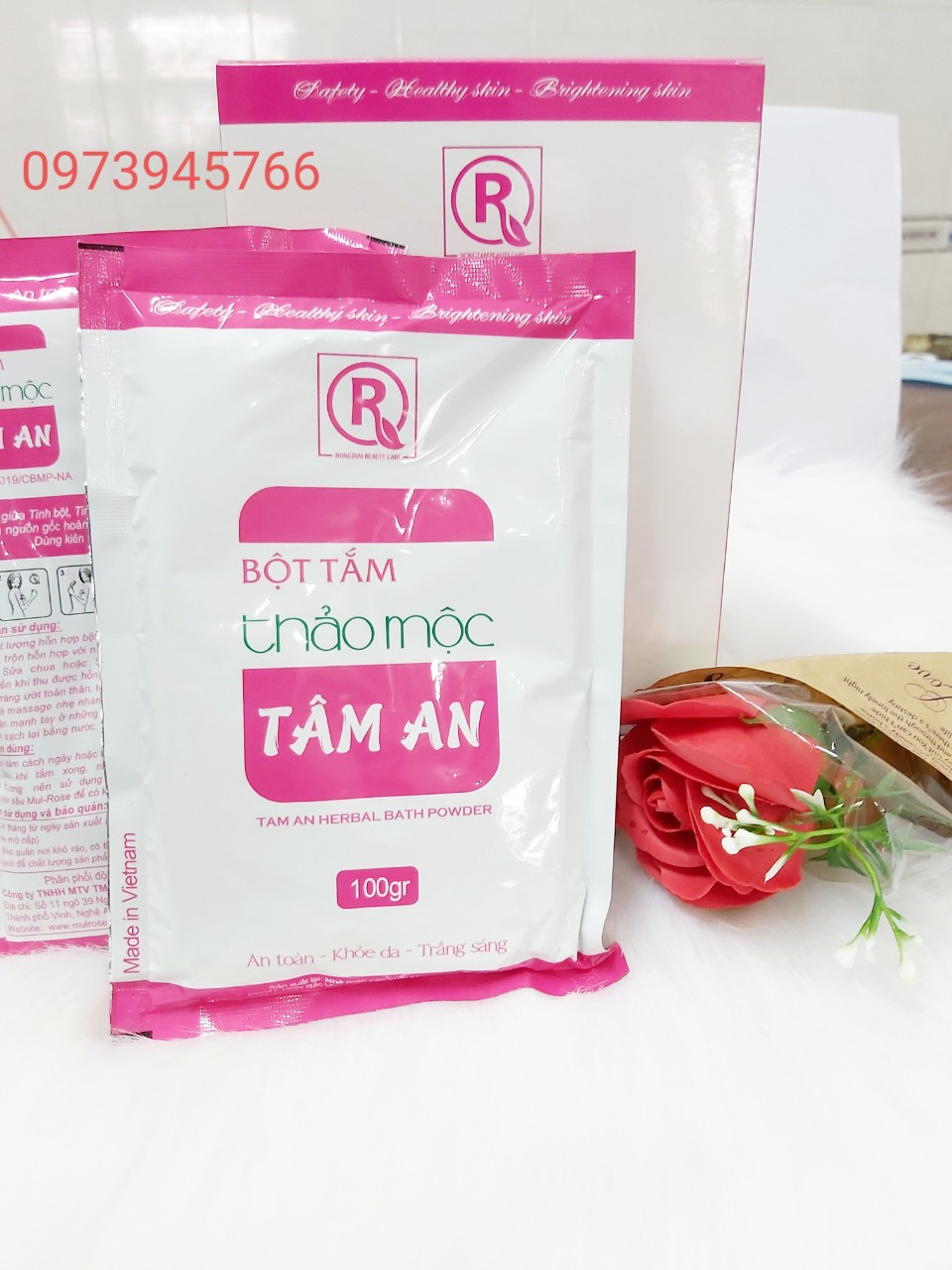 Bột tắm trắng thảo mộc Tâm An hộp 500g