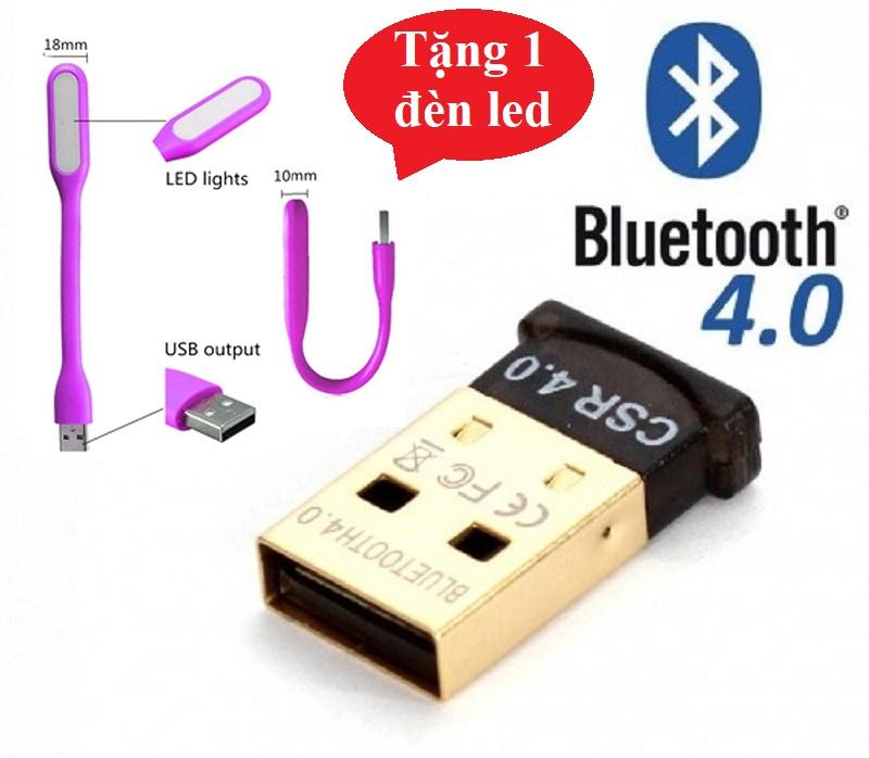 Usb bluetooth 4.0 dùng cho máy tính laptop, pc bắt cực tốt + tặng 1 đèn led usb