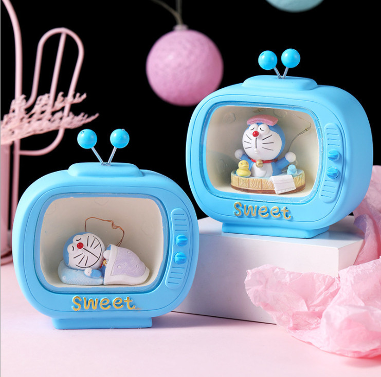 Đèn ngủ tivi doraemon trang trí phòng ngủ siêu dễ thương
