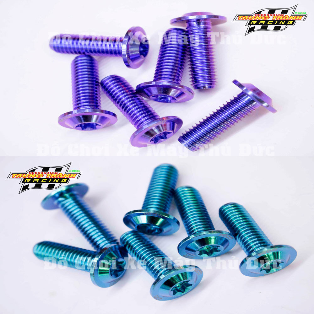 (Combo 5 con) Ốc Titan gr5 8Li gắn đĩa - gắn exciter, winer, raider...