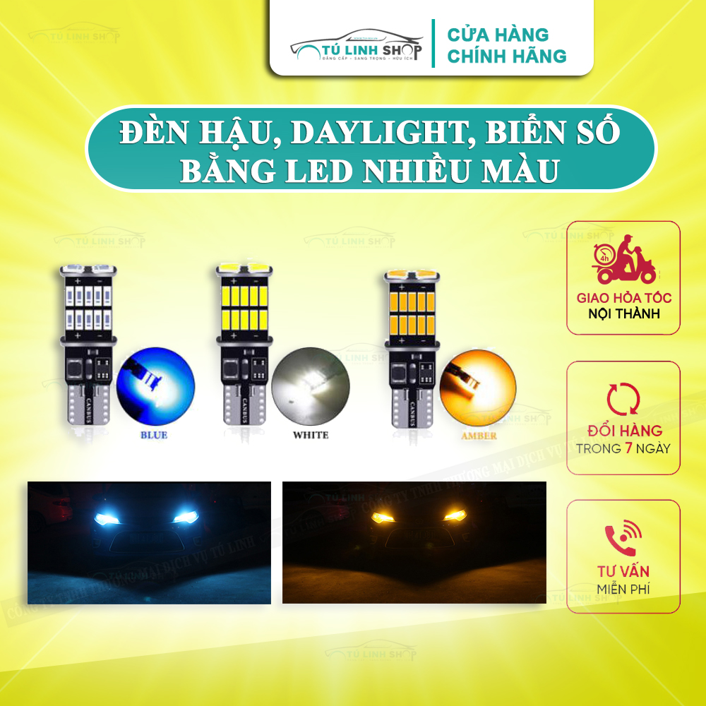 Bóng Led T10 W5W, chip 4014, 26 bóng, Siêu Sáng gắn Demi, Xi Nhan, biển số, nội thất Xe Máy, Ô TÔ (giá 1 bóng)