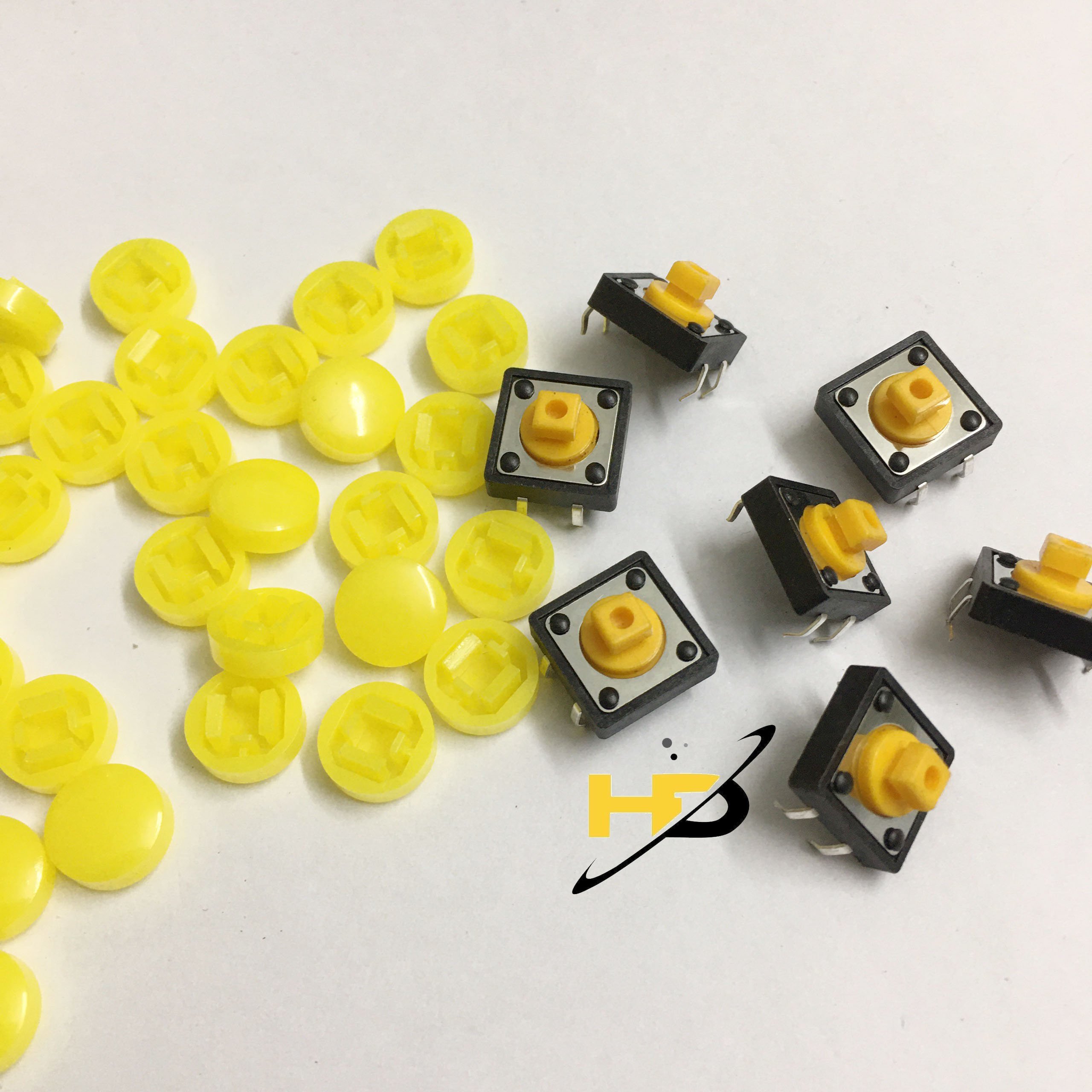 Gói 10 Nút Nhấn 4 Chân Kèm Nắp 12x12x7.3mm Mới
