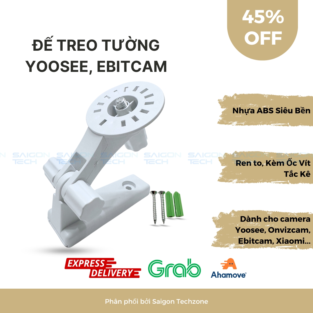 Chân đế camera treo tường dành cho camera Yoosee,Onvizcam,Ebitcam, Xiaomi... khoen ốc to, đầy đủ ốc vít