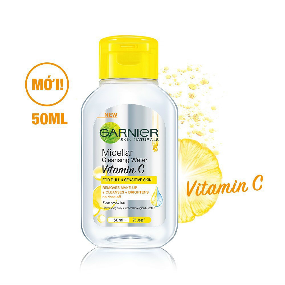 Nước tẩy Trang Garnier Skin Active Oil Infused Micellar Cleansing Water dầu vàng cho mọi loại da 50ml