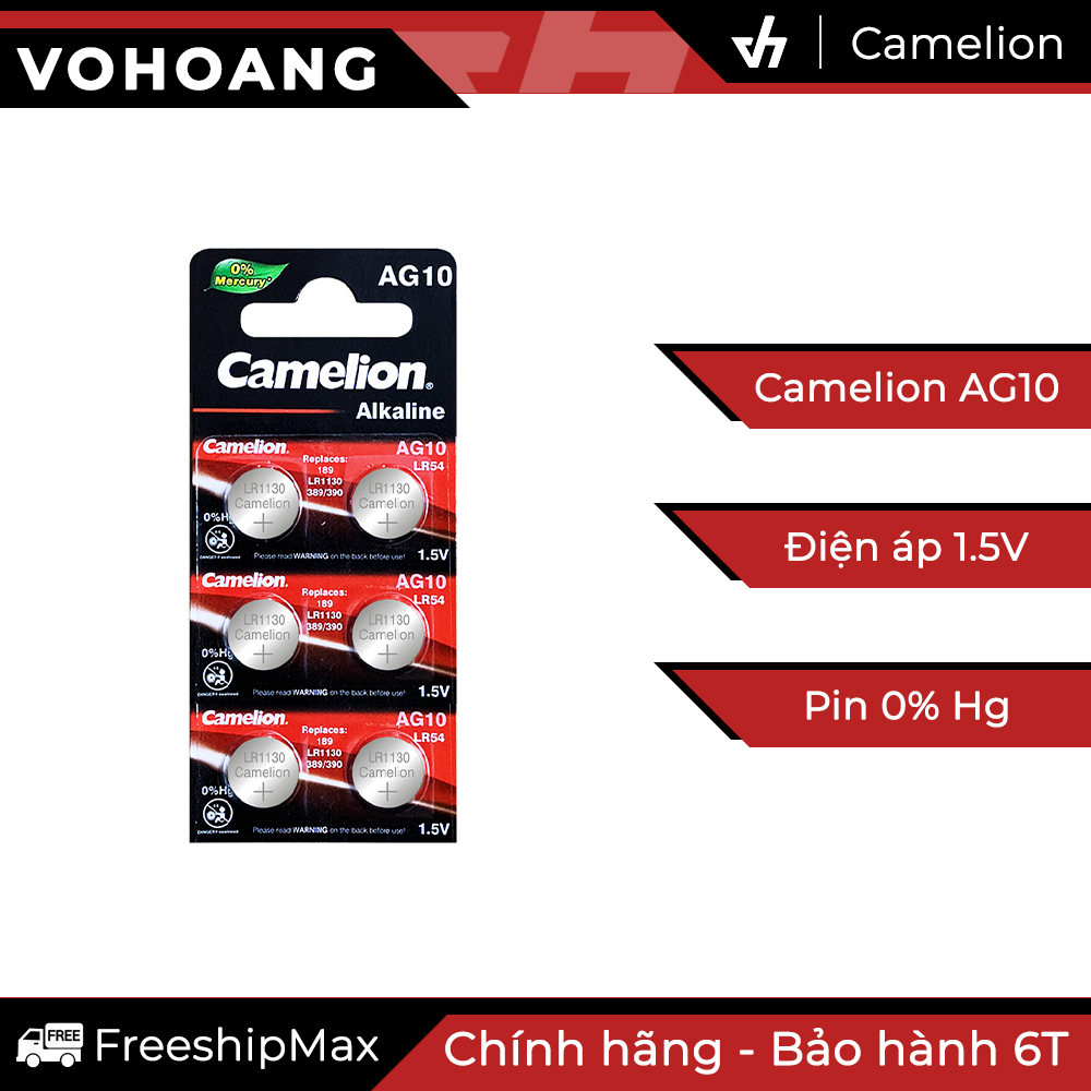6 pin Camelion Alkaline AG10 - Pin gắn máy tính đồng hồ đồ chơi ...