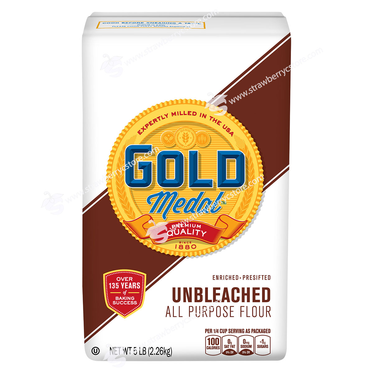 Bột mì đa dụng không tẩy trắng gold medal unbleached all purpose flour, bịch 2.26 kg
