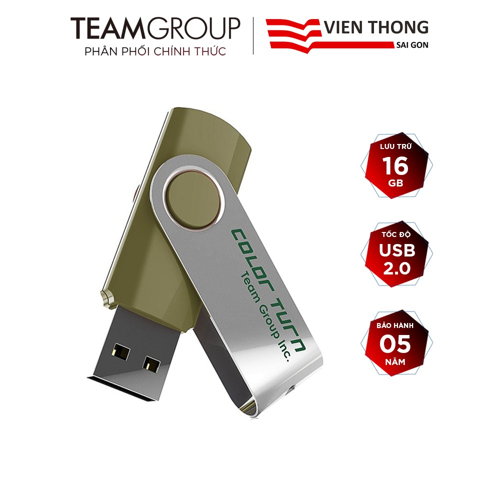 Usb 2.0 team group e902 16gb inc nắp xoay 360 - hãng phân phối chính thức