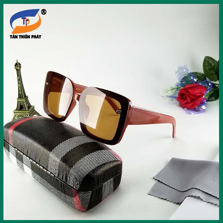 Mắt kính râm nữ - Kính mát nữ thời trang màu nâu đỏ, chống nắng bản to, form ôm mặt
