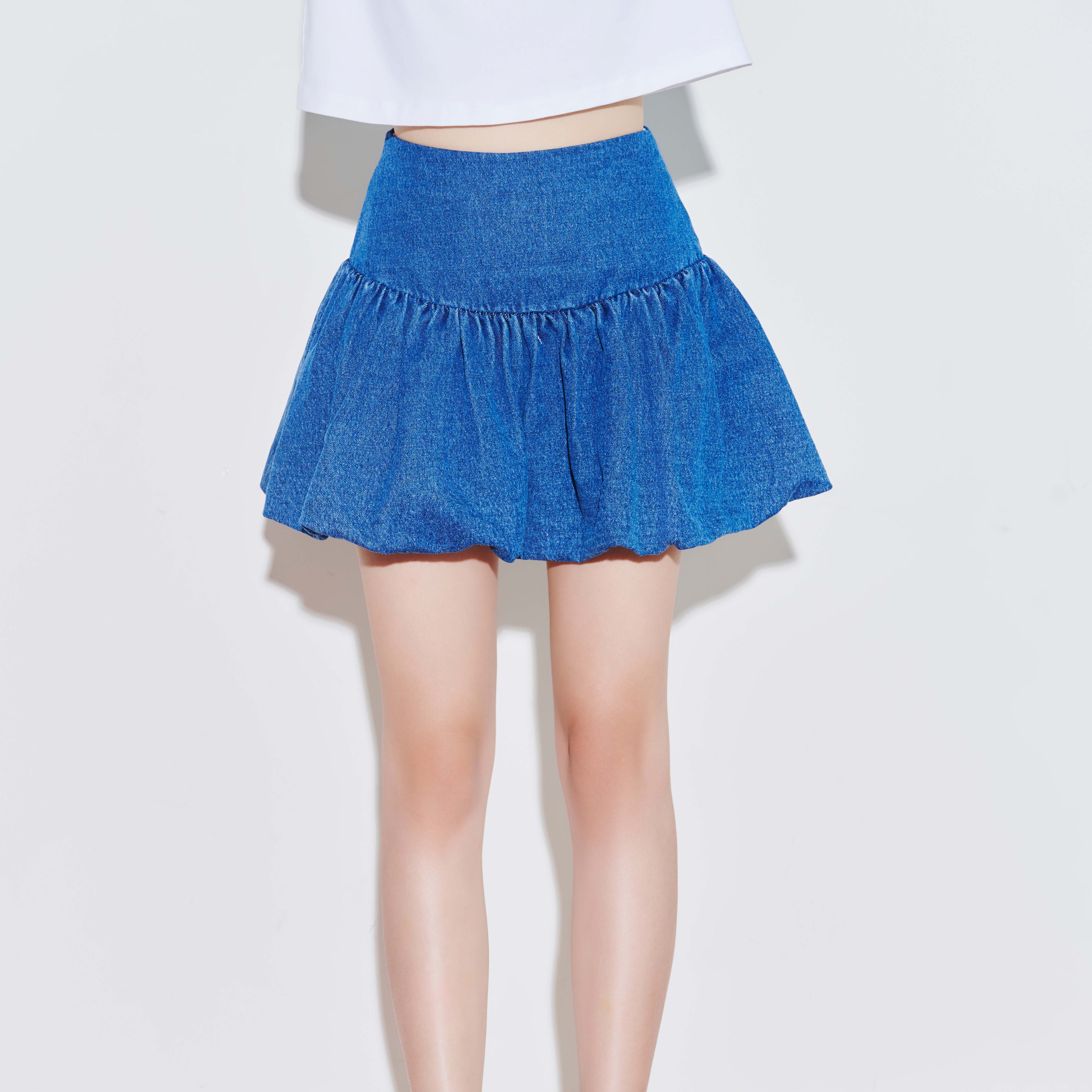 DOTTIE - Chân váy bí - Xanh dương đậm - S0223