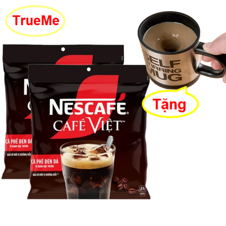   Tặng Ly Khuấy tự động  Combo x2 túi Nescafe Café Đen Đá Việt 35 gói x 16g Túi - Ca Phê Đen Đá - Cafe Viet - Ca phe hoa tan - coffee - nescafe viet - viet35 TrueMe TrueMilk TrueMeNews LazadaTrueMe 