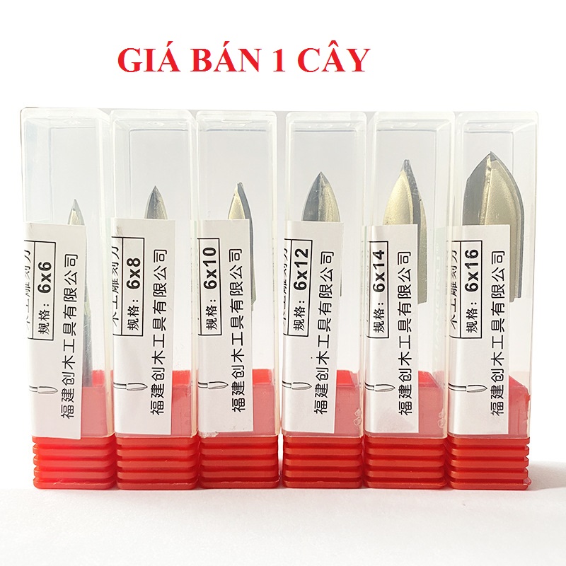 Mũi phá gỗ lũa mũi hợp kim cao cấp trục 6mm - mũi mài điêu khắc gỗ hợp kim - Mũi phá gỗ bonsai