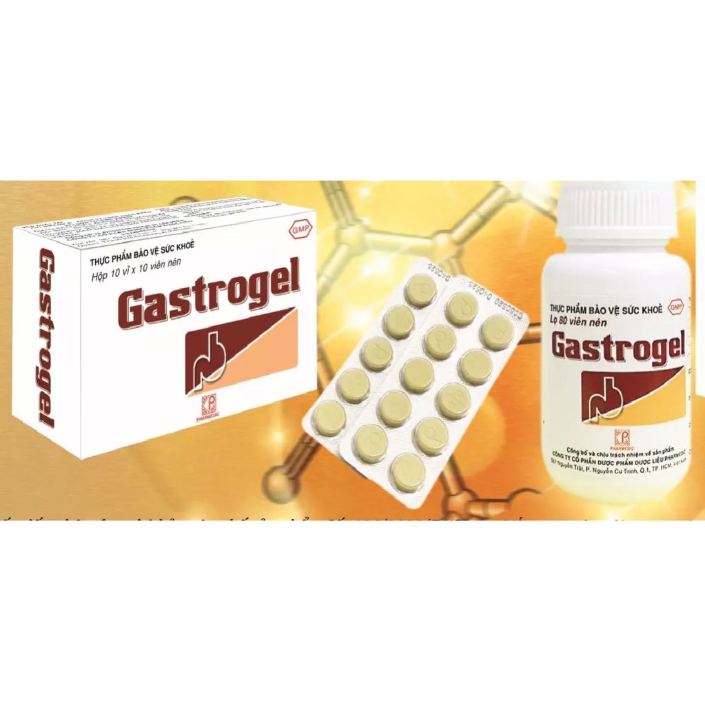 Gastrogel Viên nhai trào ngược dạ dày Chai 80 viên, Hộp 100 viên