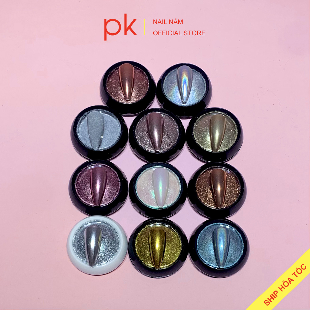 Bột tráng gương nail trang trí móng nhiều màu sắc