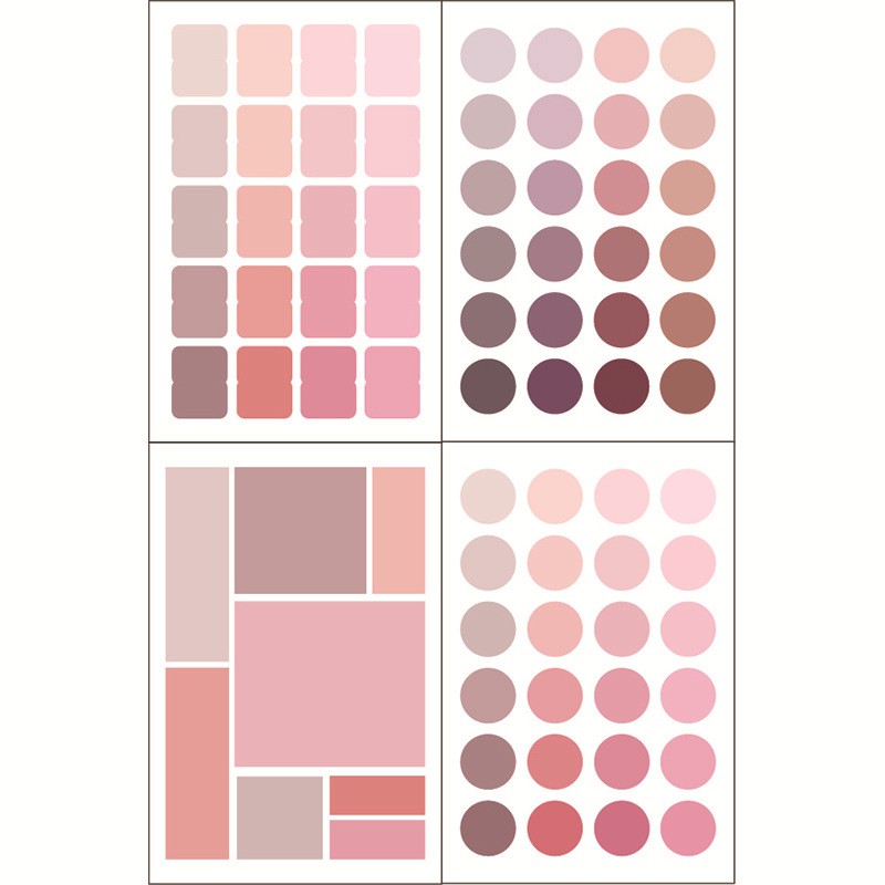 [Lấy mã giảm thêm 30%]Set 4 sticker color palette phụ kiện trang trí Decorme