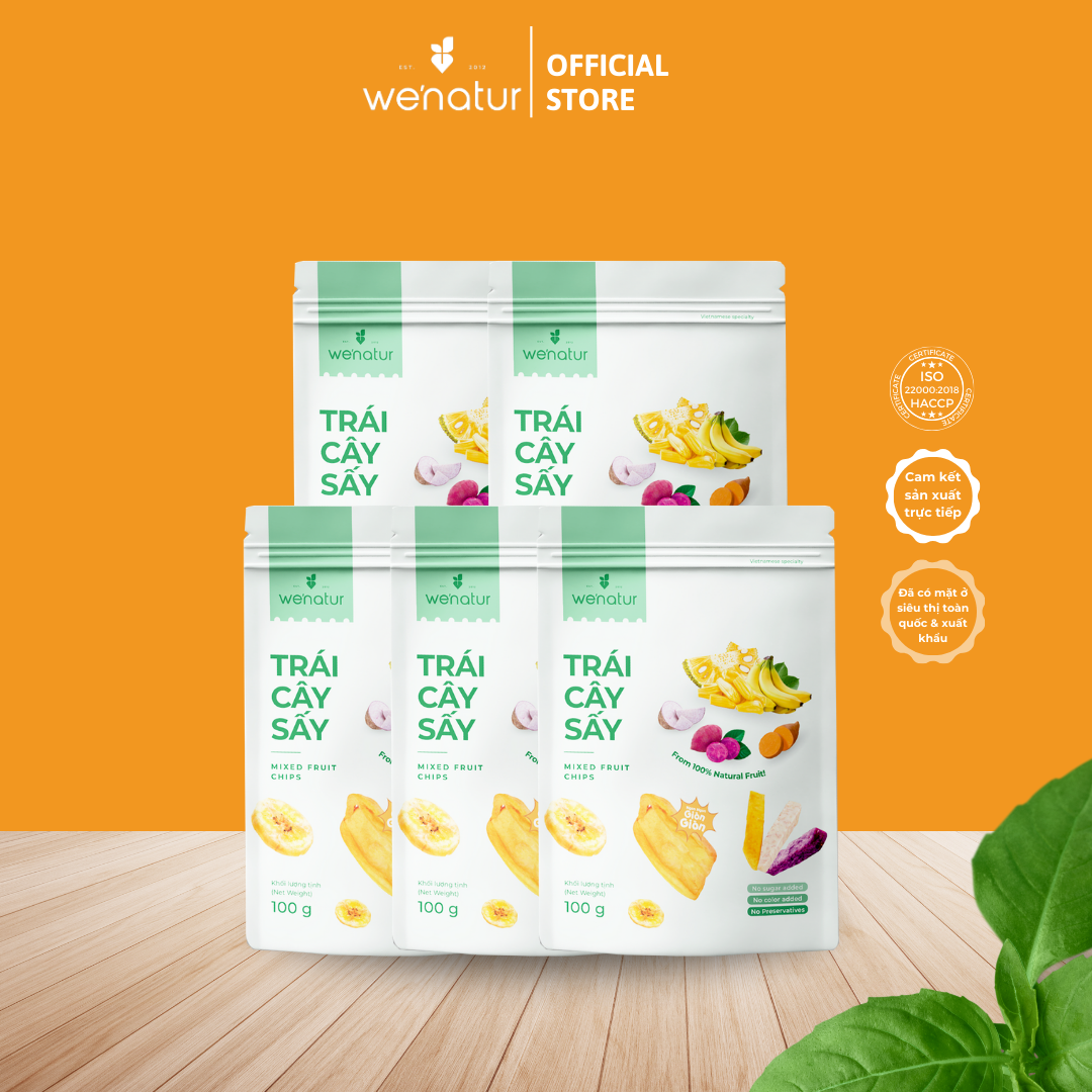 Combo 5 gói trái cây sấy thập cẩm we'natur 100g