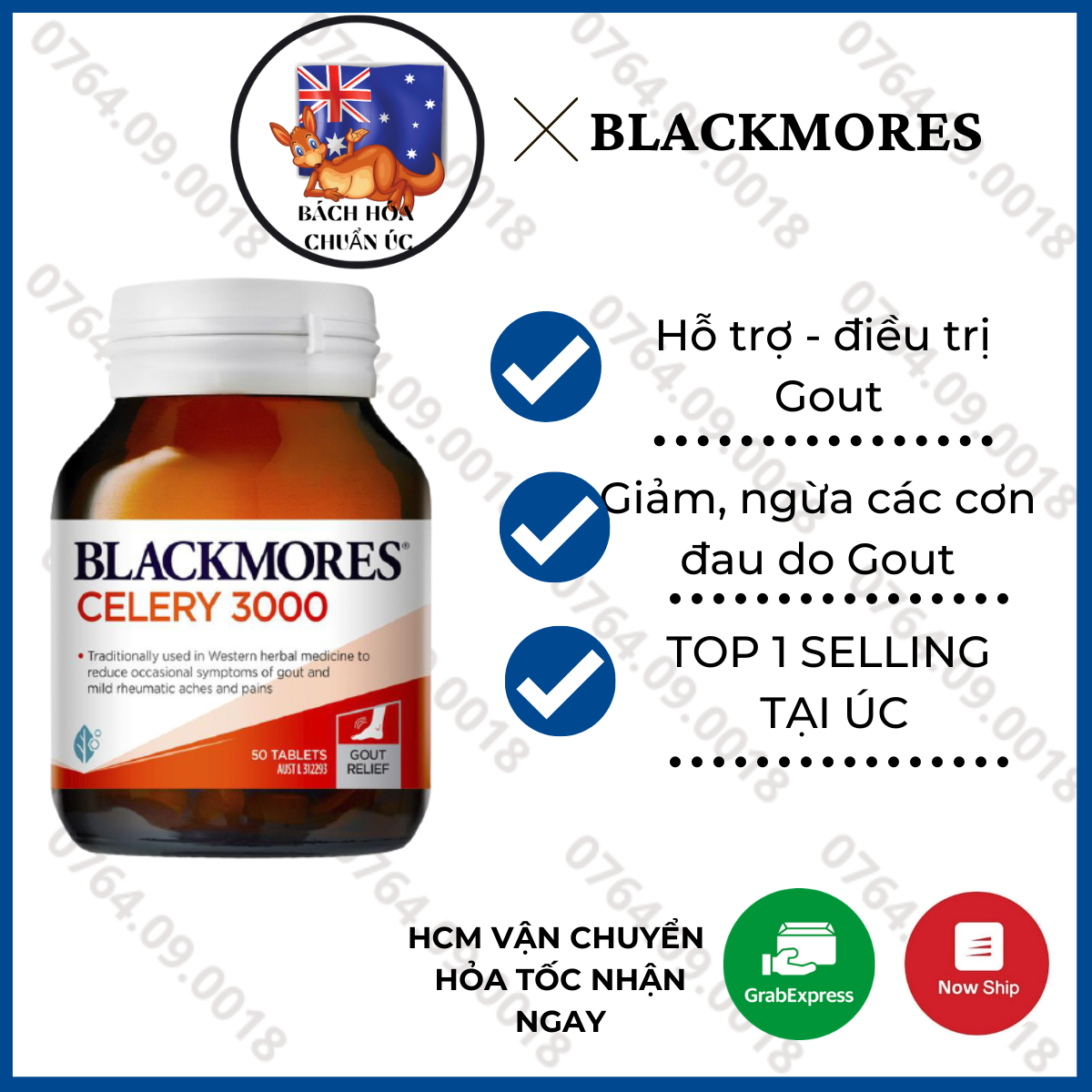 Blackmores Celery 3000mg - Viên uống phòng bệnh và hỗ trợ điều trị Gout 50 viên