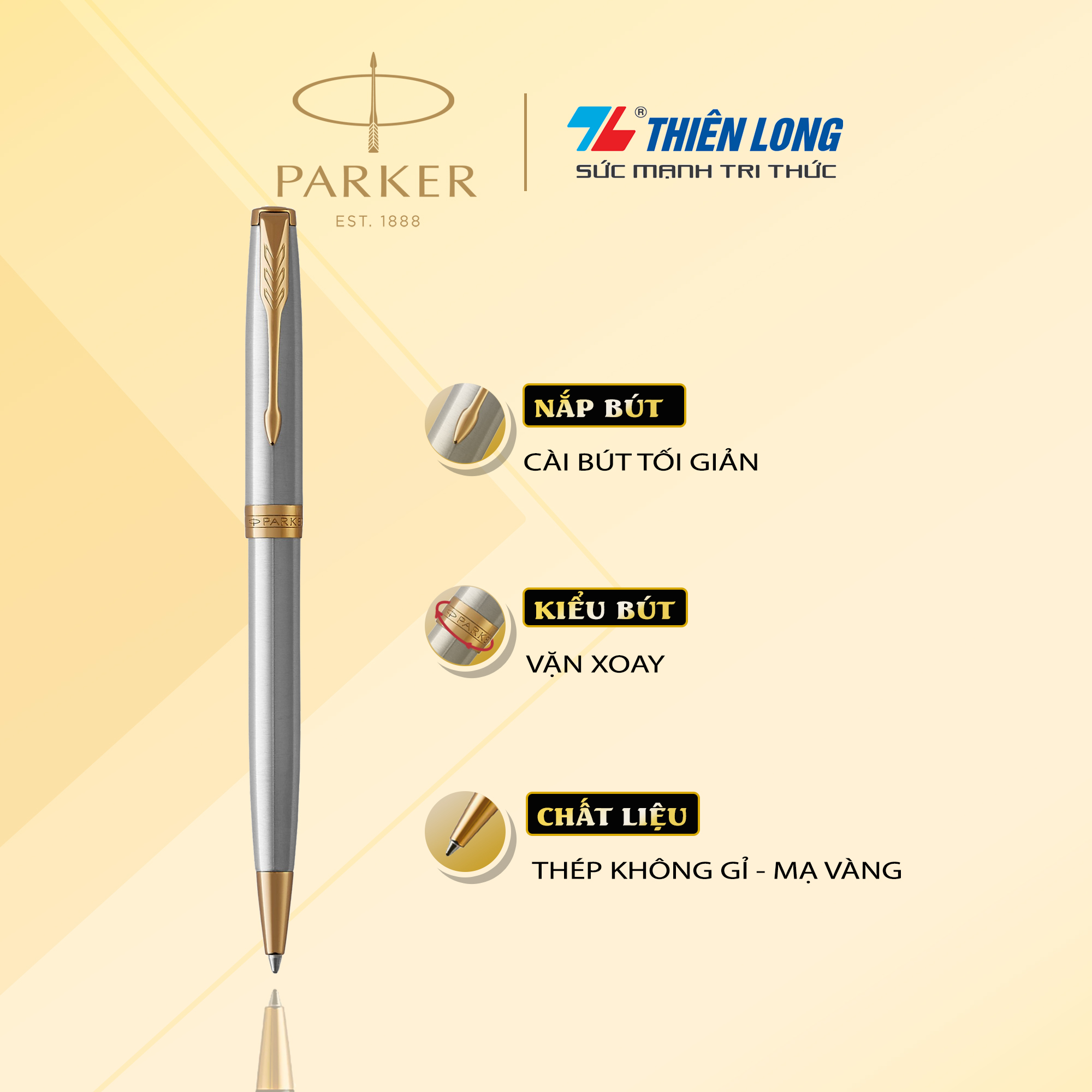 Bút bi cao cấp parker sonnet đ-stain steel gt tb-1950798