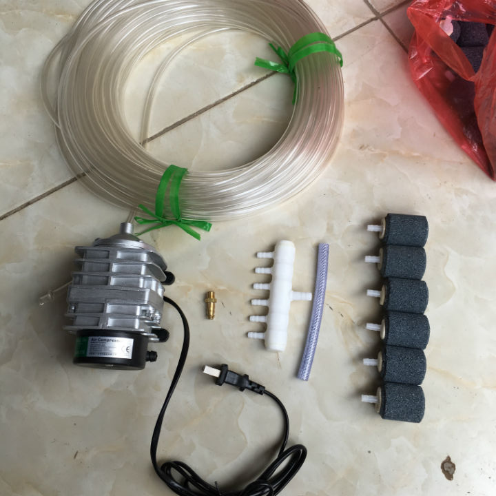 Máy sục sủi thổi khí oxy hồ bể cá cảnh HAILEA aco-208 + 6 quả sủi + 12m dây (25w - 220v) | máy thổi oxy cho hồ bể cá 25w | máy sục khí bể cá điện 220v | máy sục khí bể cá mini | máy sục khí | máy sục khí mini | máy sục oxi bể cá