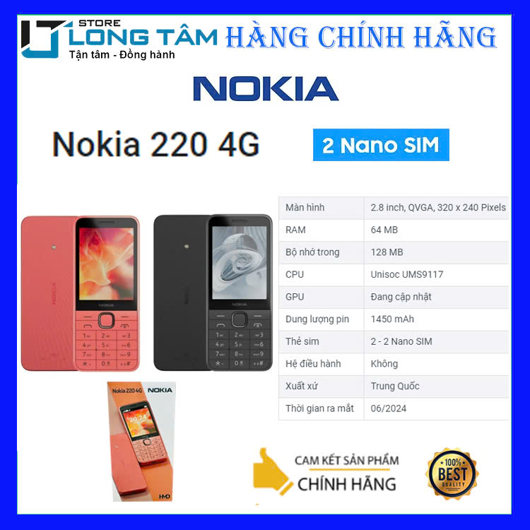  Điện thoại bàn phím Nokia 220 4G _ Hàng chính hãng 