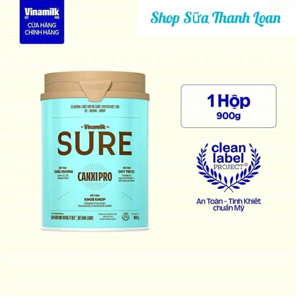 (HSD T9-2027) (MẪU MỚI) SỮA BỘT VINAMILK CANXI PRO HỘP 900G.