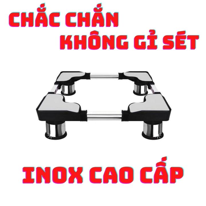 [HCM]CHÂN KÊ TỦ LẠNH- KỆ MÁY GIẶT- KỆ MÁY LỌC NƯỚC ĐA NĂNG CHẤT LIỆU INOX 304 CHỐNG RỈ CAO CẤP BỌC NHỰA CHỐNG TRƠN TRƯỢT - GIÁ ĐỠ MÁY GIẶT TỦ LẠNH ĐA NĂNG THIẾT KẾ THÔNG MINH TÙY CHỈNH KÍCH THƯỚC THEO SẢN PHẨM SỬ DỄ DÀNG